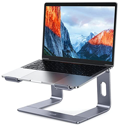 BESIGN LS03 Aluminum Laptop Stand, Ergonomic Detachable Computer Stand, Riser Holder Notebook Stand Compatible with Air, Pro, Dell, HP, Lenovo More 10-15.6" Laptops, Black