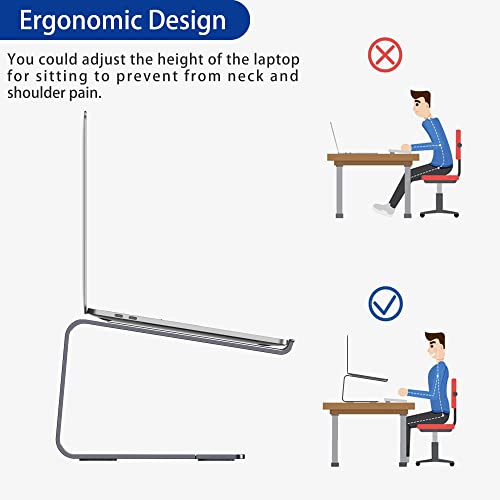 BESIGN LS03 Aluminum Laptop Stand, Ergonomic Detachable Computer Stand, Riser Holder Notebook Stand Compatible with Air, Pro, Dell, HP, Lenovo More 10-15.6" Laptops, Black