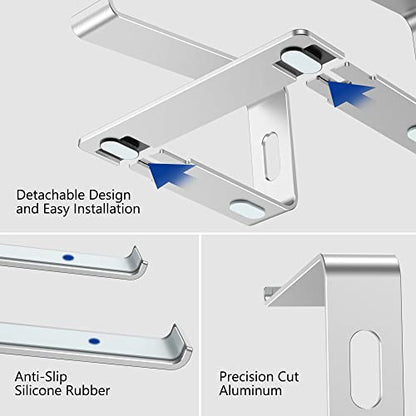 BESIGN LS03 Aluminum Laptop Stand, Ergonomic Detachable Computer Stand, Riser Holder Notebook Stand Compatible with Air, Pro, Dell, HP, Lenovo More 10-15.6" Laptops, Black