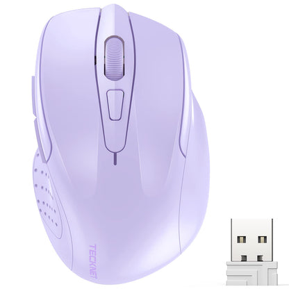 TECKNET Wireless Mouse, 2.4G Ergonomic Optical Mouse, Computer Mouse for Laptop, PC, Computer, Chromebook, Notebook, 6 Buttons, 24 Months Battery Life