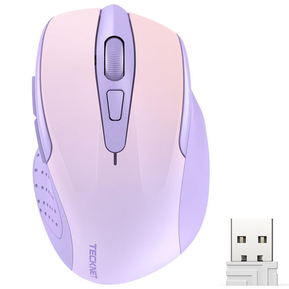 TECKNET Wireless Mouse, 2.4G Ergonomic Optical Mouse, Computer Mouse for Laptop, PC, Computer, Chromebook, Notebook, 6 Buttons, 24 Months Battery Life