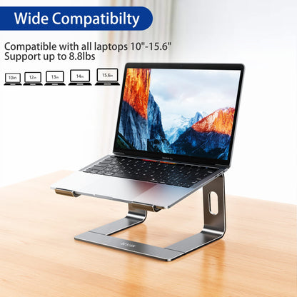 BESIGN LS03 Aluminum Laptop Stand, Ergonomic Detachable Computer Stand, Riser Holder Notebook Stand Compatible with Air, Pro, Dell, HP, Lenovo More 10-15.6" Laptops, Black